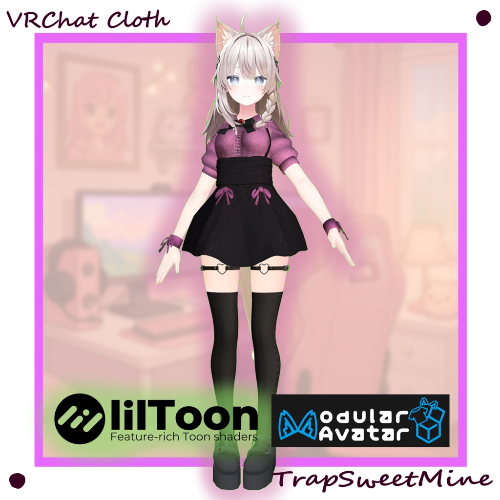 VRChat衣装『TrapSweetMine』～しなの、マヌカ、セレスティア、ライム、キプフェル対応～
