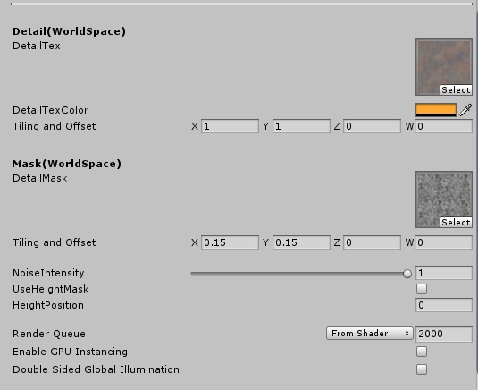 ワールド座標でテクスチャを合成するシェーダー