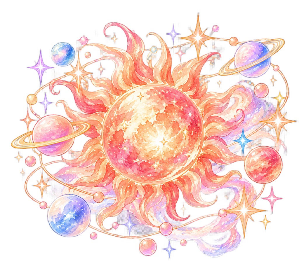 夢みる宇宙の水彩イラスト素材|30点 PNGセット