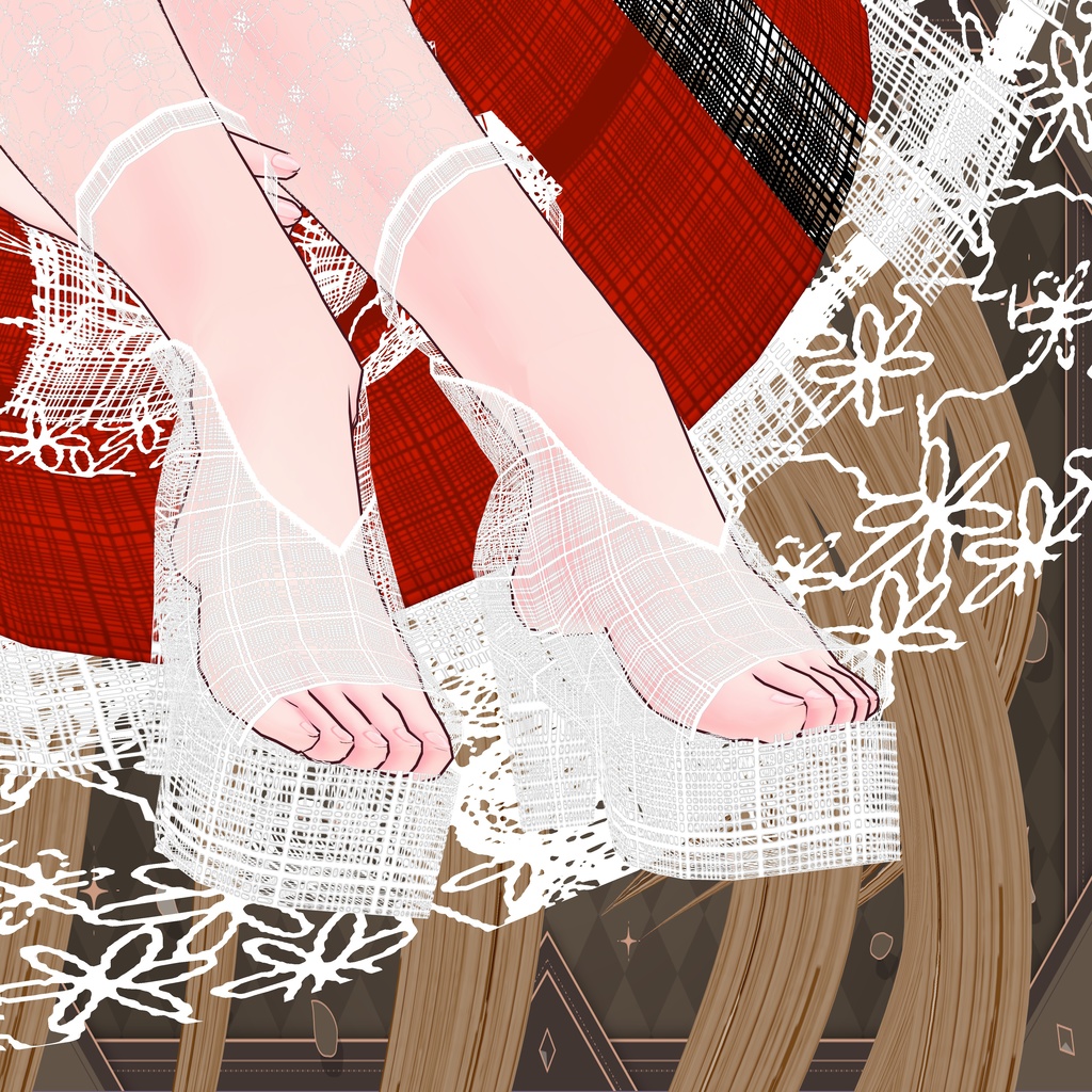 VRChat想定 オリジナル3Dキャラクター「ルルスピナ(Luluspina)」フォールバック対応