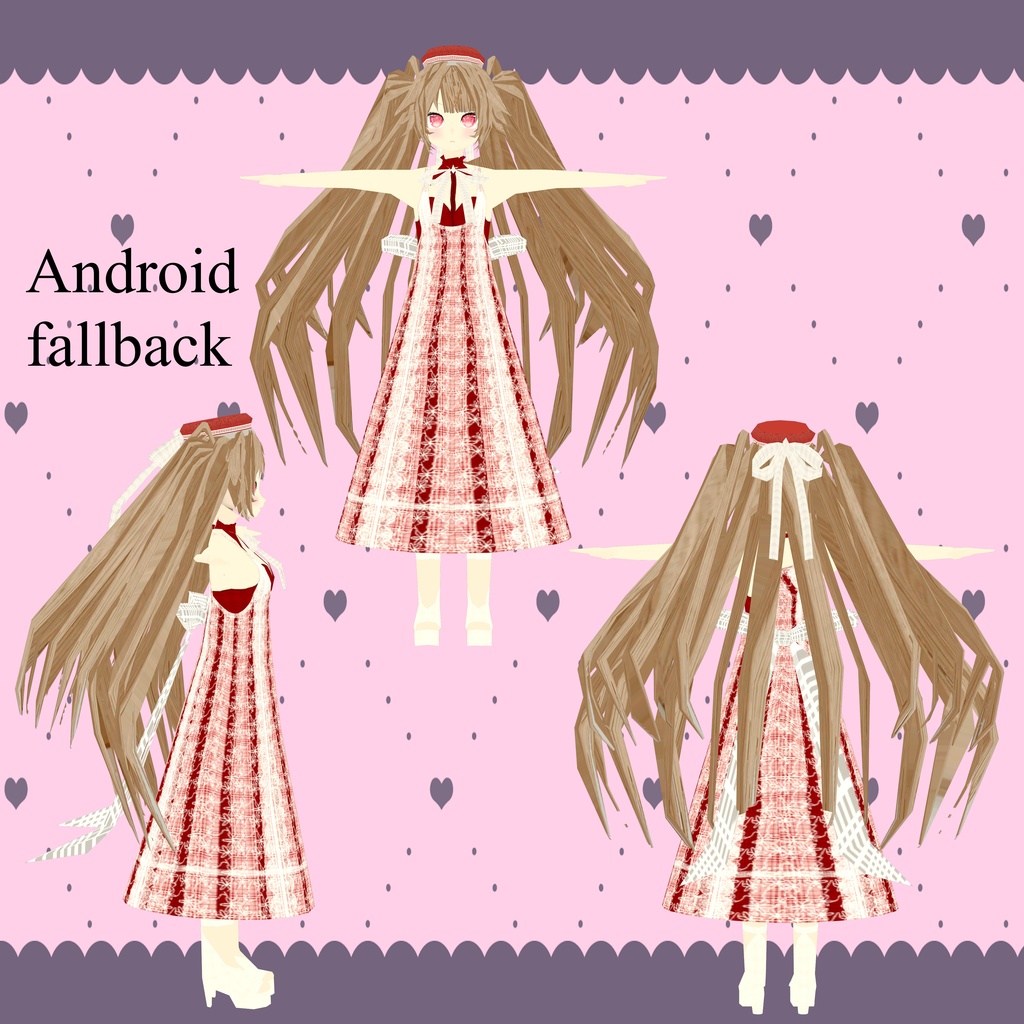 VRChat想定 オリジナル3Dキャラクター「ルルスピナ(Luluspina)」フォールバック対応