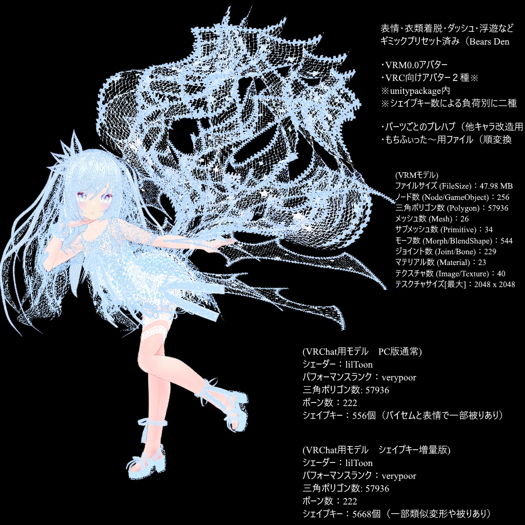 【アバター1体無料キャンペーン】オリジナル3Dモデル ララスピナ【リメイク版】