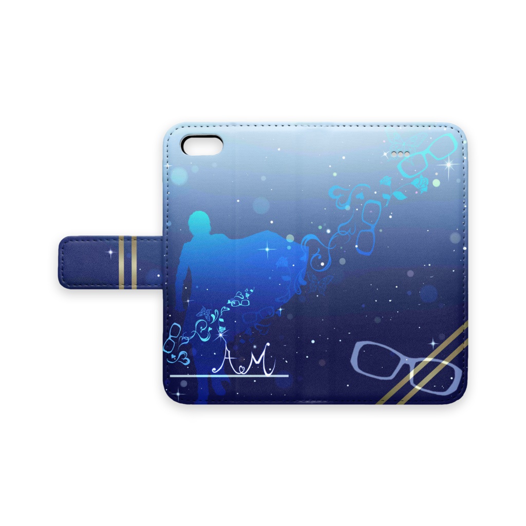 Dreamy blue手帳型スマホカバー(iPhone)