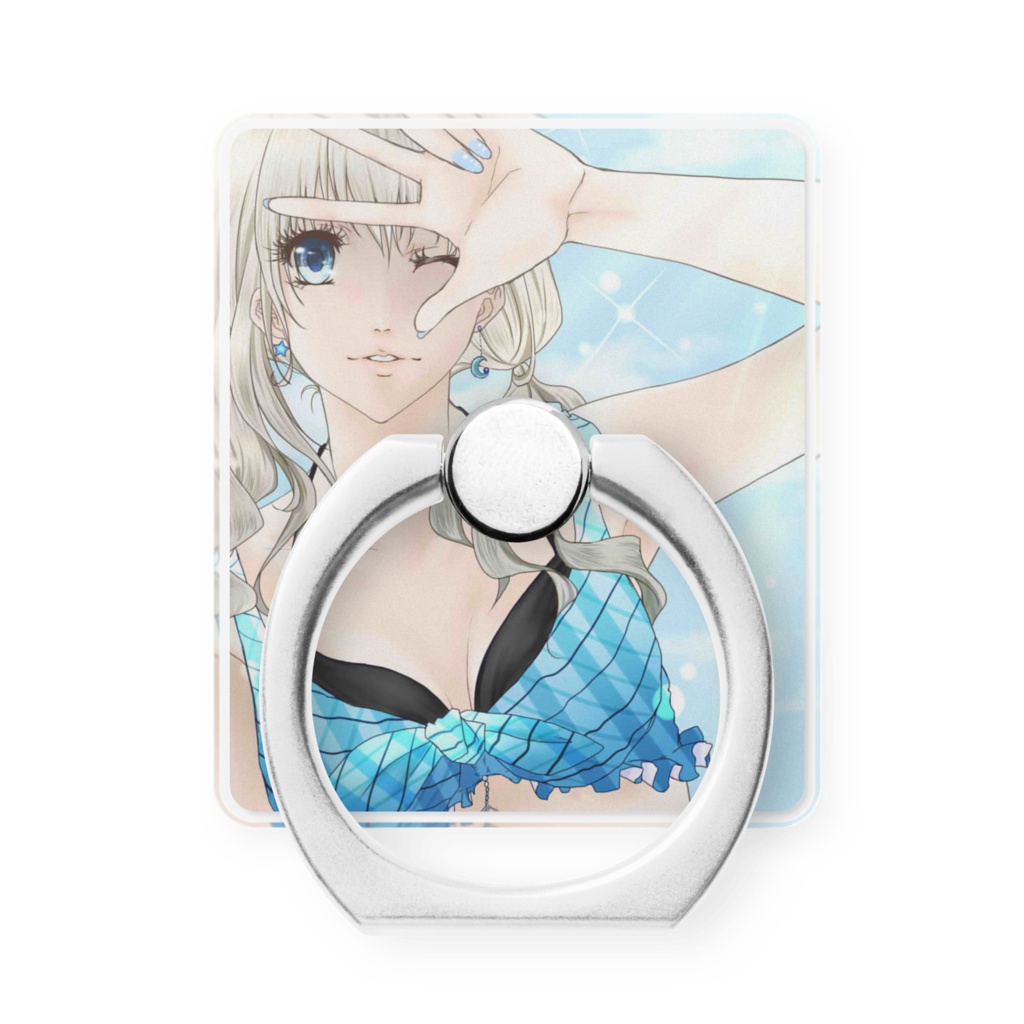 girl blueスマホリング