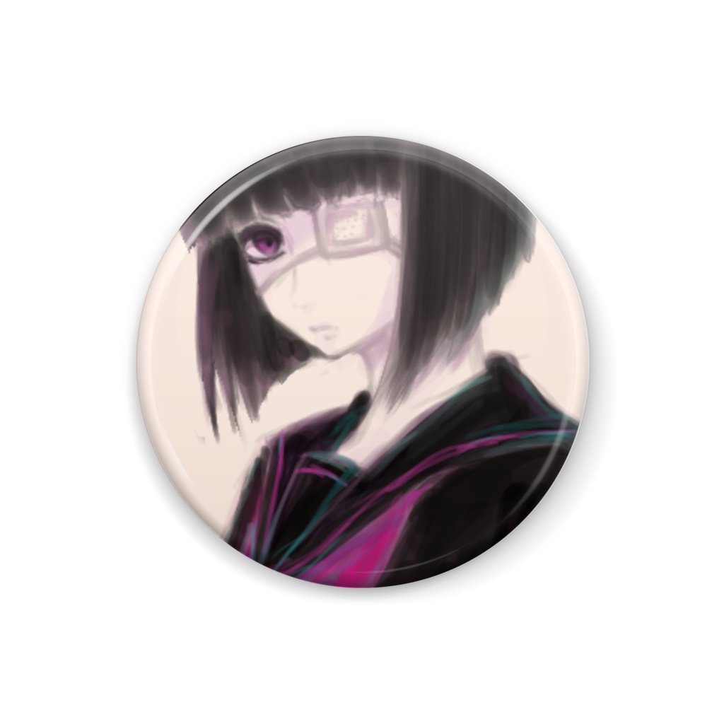 黒セーラー女子缶バッジ
