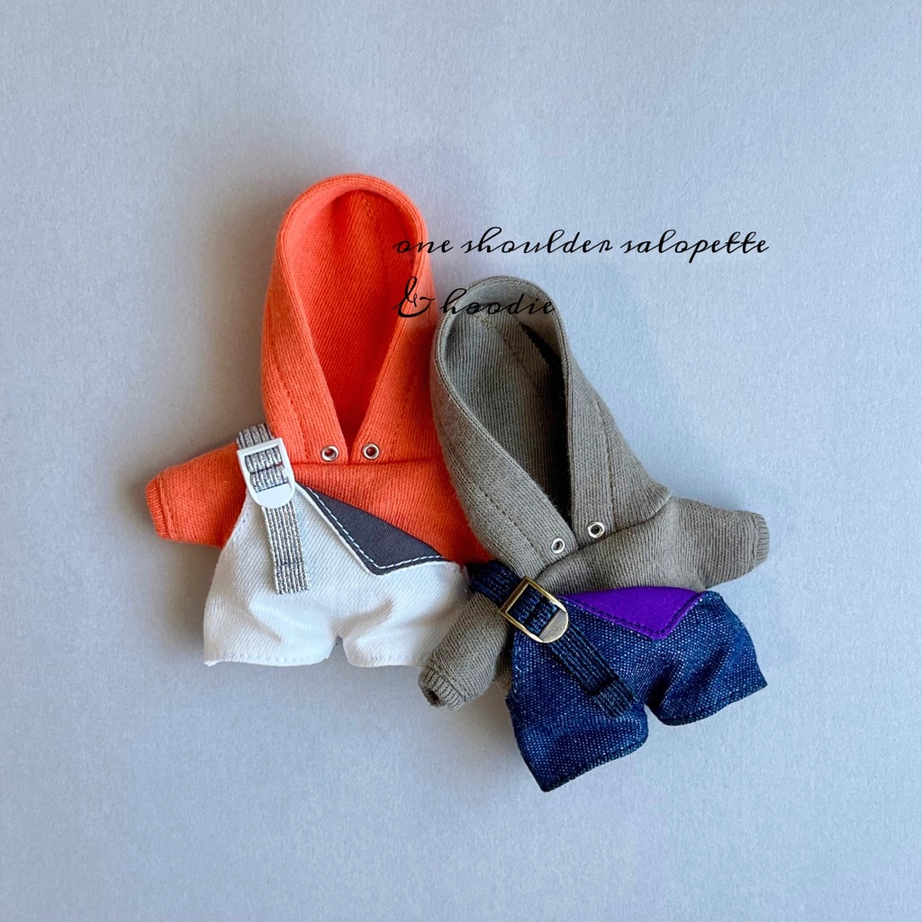 one shoulder salopette & hoodie