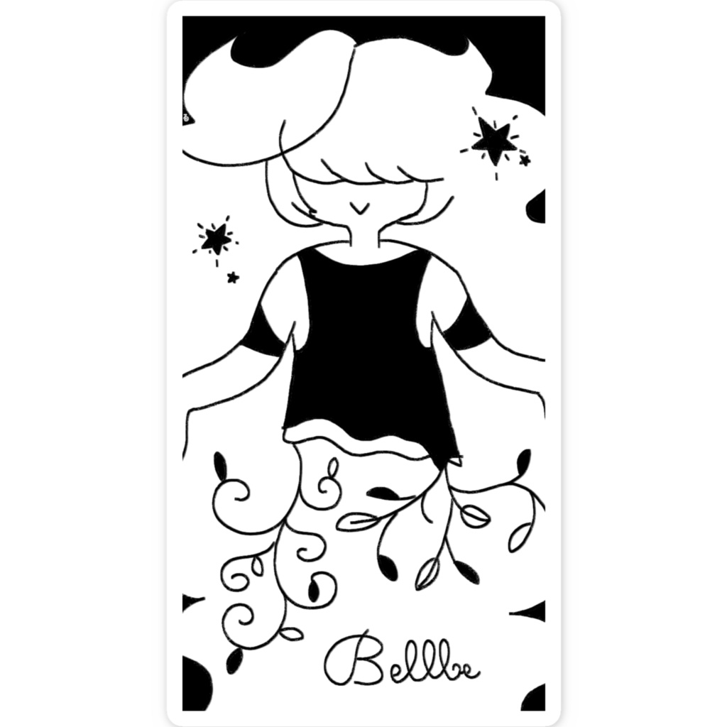 ベルベの白黒ステッカー