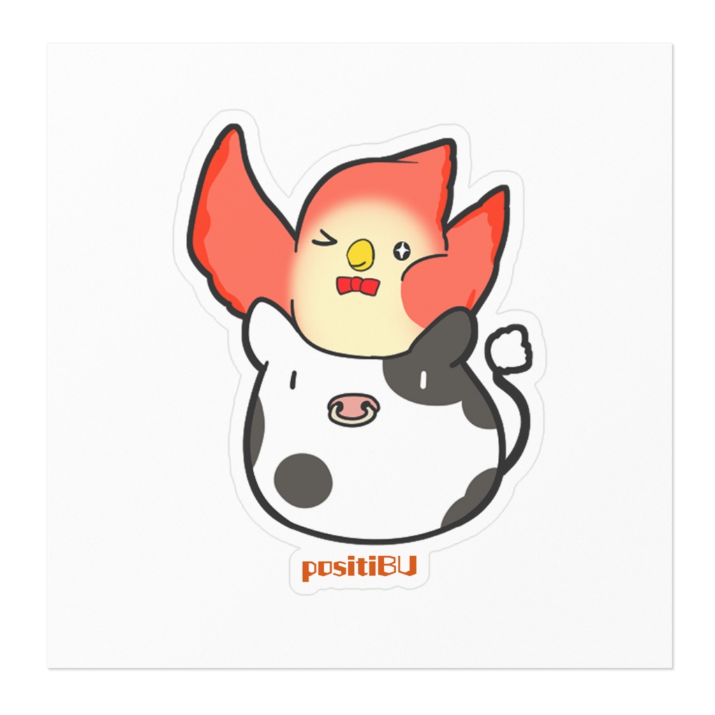 天晴☆酉井さん2020ステッカー牛