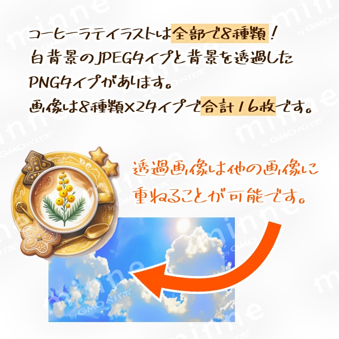 【クリップアート】コーヒーラテ・水彩イラスト風