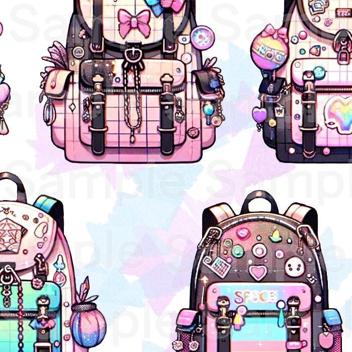 【クリップアート】原宿系 デコラ リュック