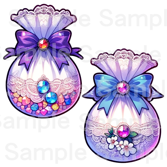 【クリップアート】リボンとレースのサシェ