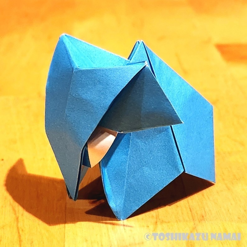 ゾウ【折り図/カラー版】Elephant【diagram/color version】