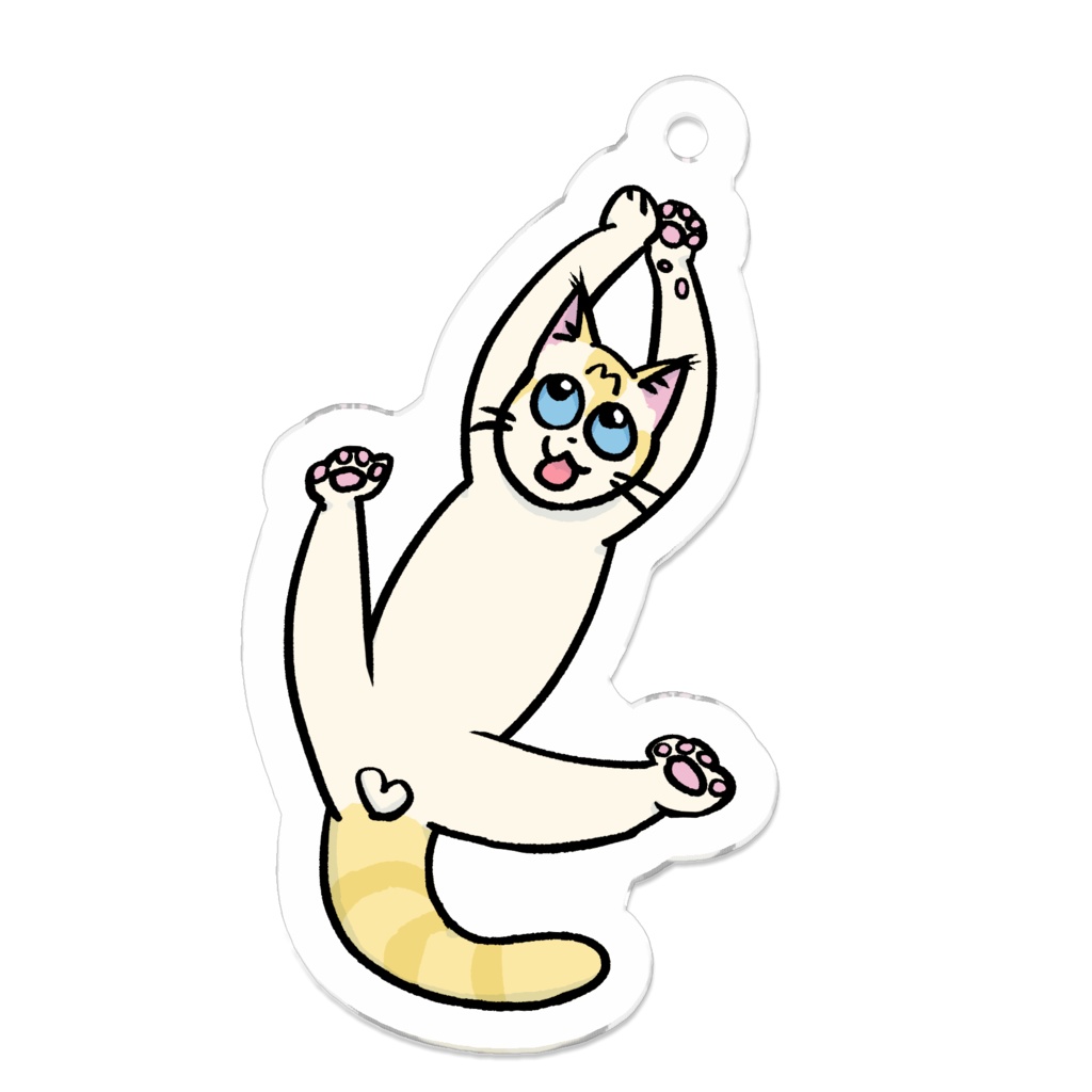 テンション高めのねこ　アクリルキーホルダー5cm