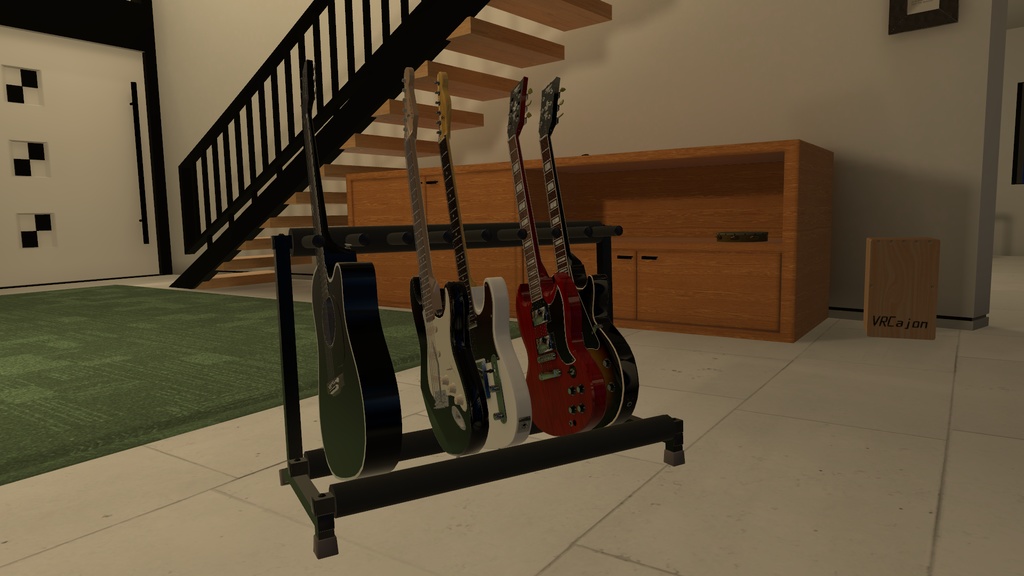 【3Dモデル】8本置けるギタースタンド