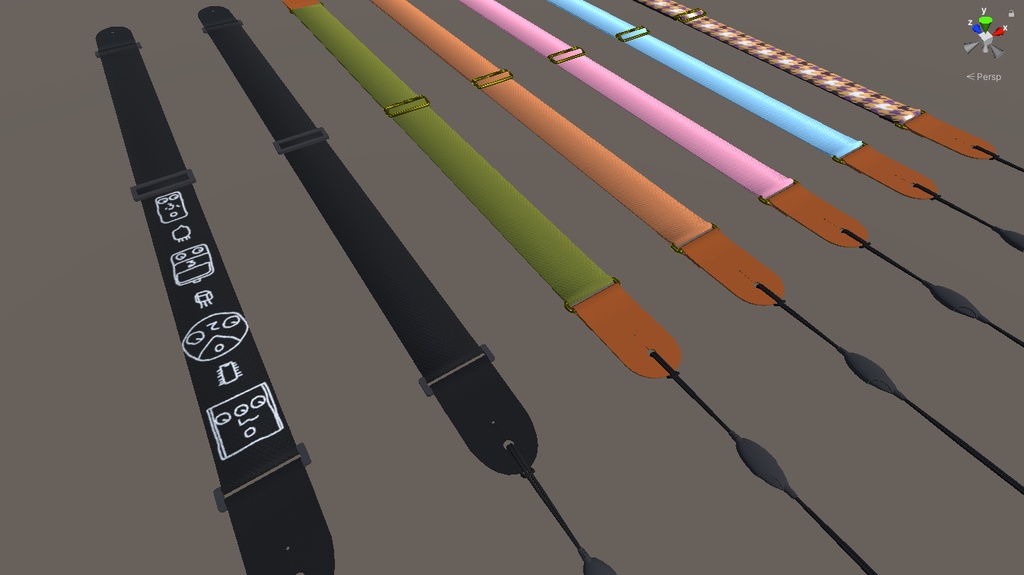 【3Dモデル】ギターストラップ