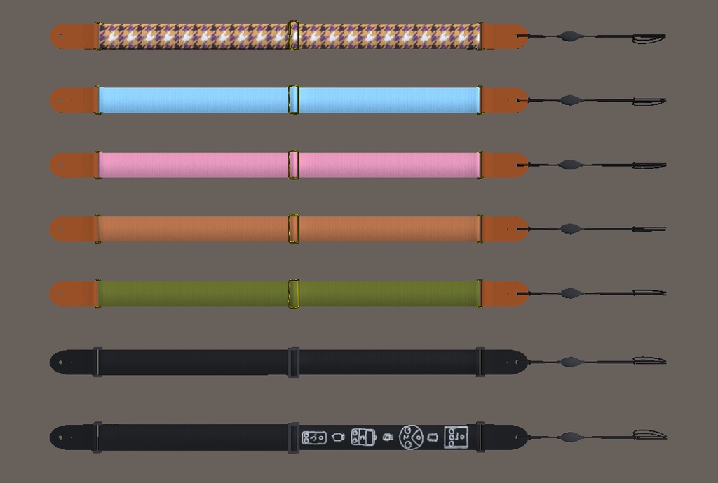 【3Dモデル】ギターストラップ