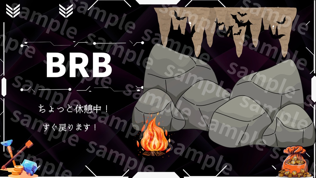 【サイバー系配信画面•4枚セット】OBS対応|PNG|VTuber・ゲーム配信向け