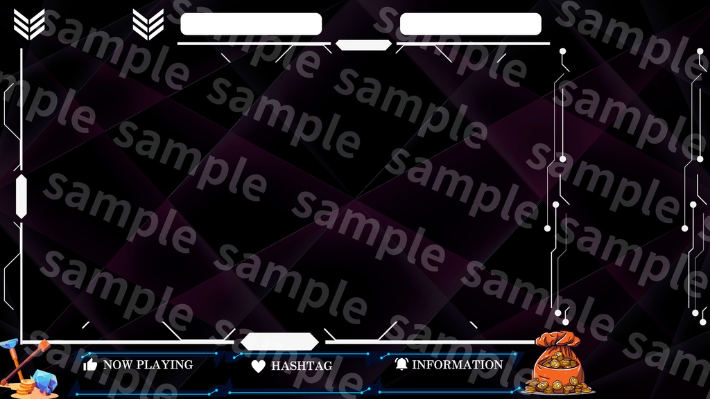 【サイバー系配信画面•4枚セット】OBS対応|PNG|VTuber・ゲーム配信向け