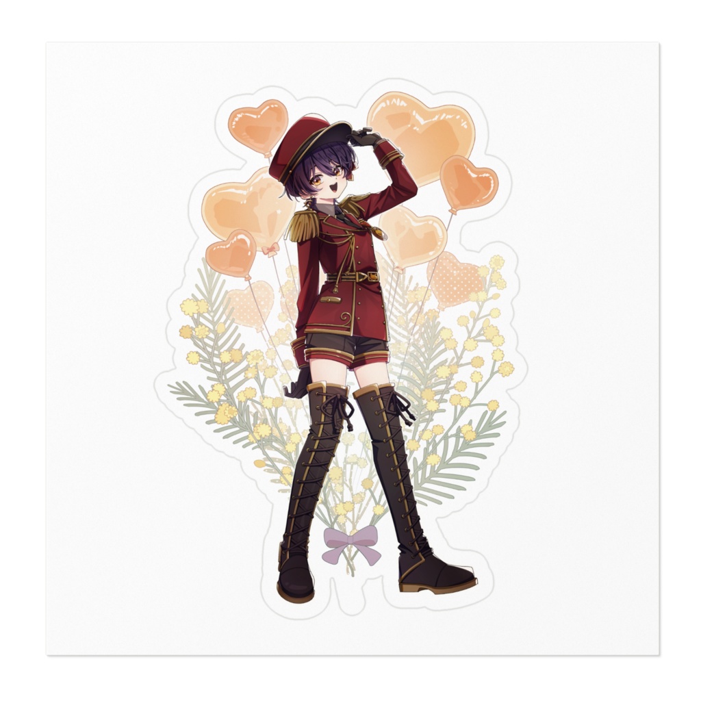 かえるるら1周年ステッカー白背景