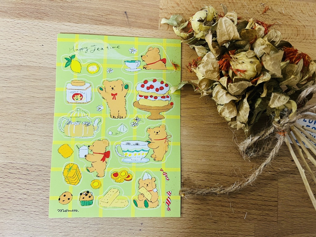 お茶会シール緑