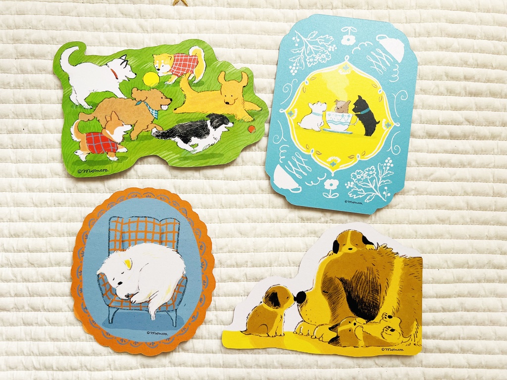 ダイカットカードセット　犬