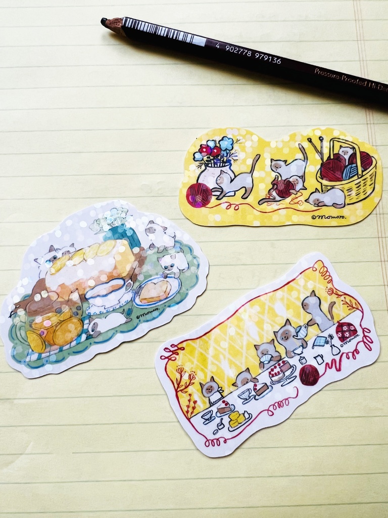 シャム猫イルミネーションステッカーセット　　