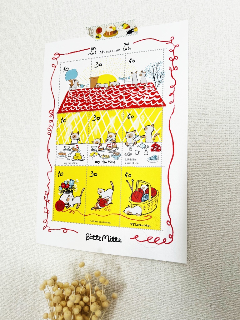 アートカード　紅茶と猫の生活