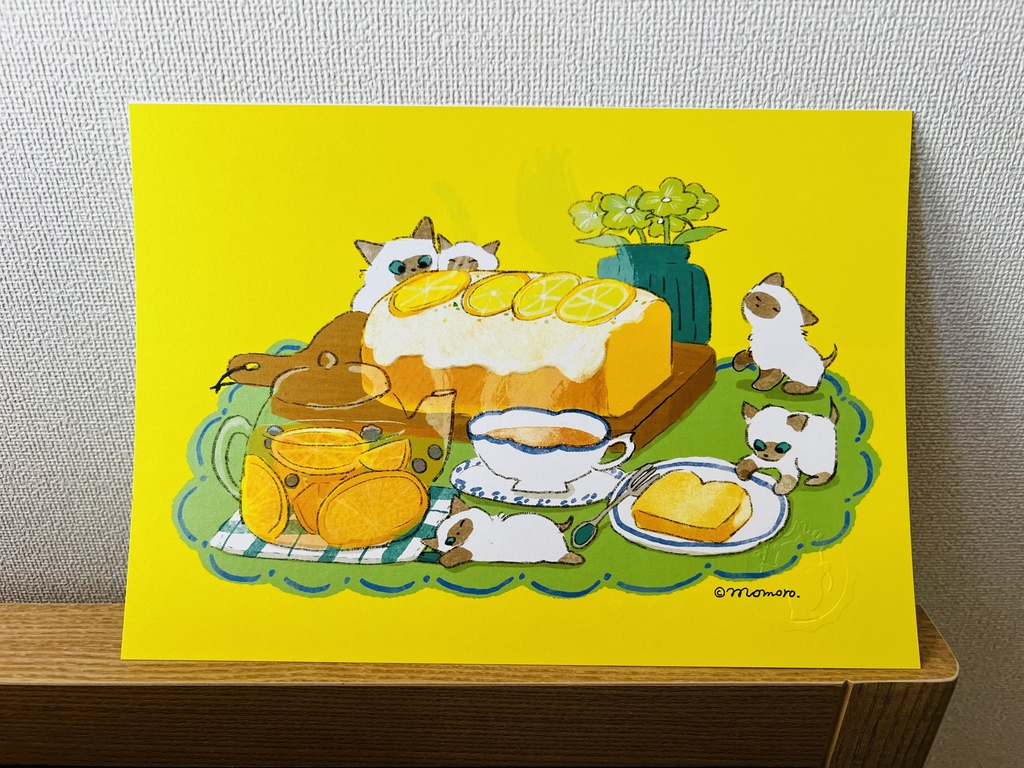 アートカード　レモンシトロンとシャム猫