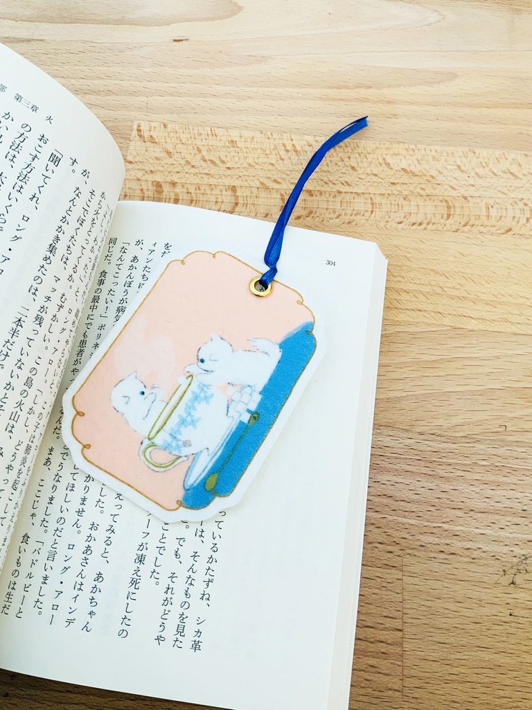 フェルトしおり　白猫