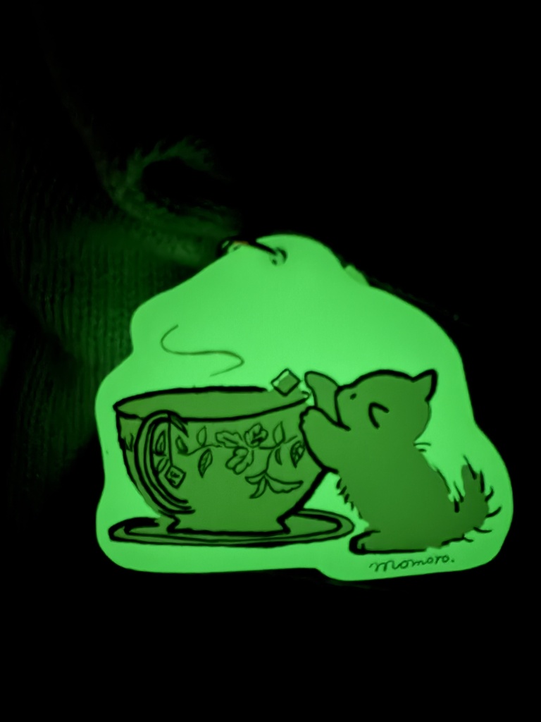 蓄光キーホルダーお茶会猫