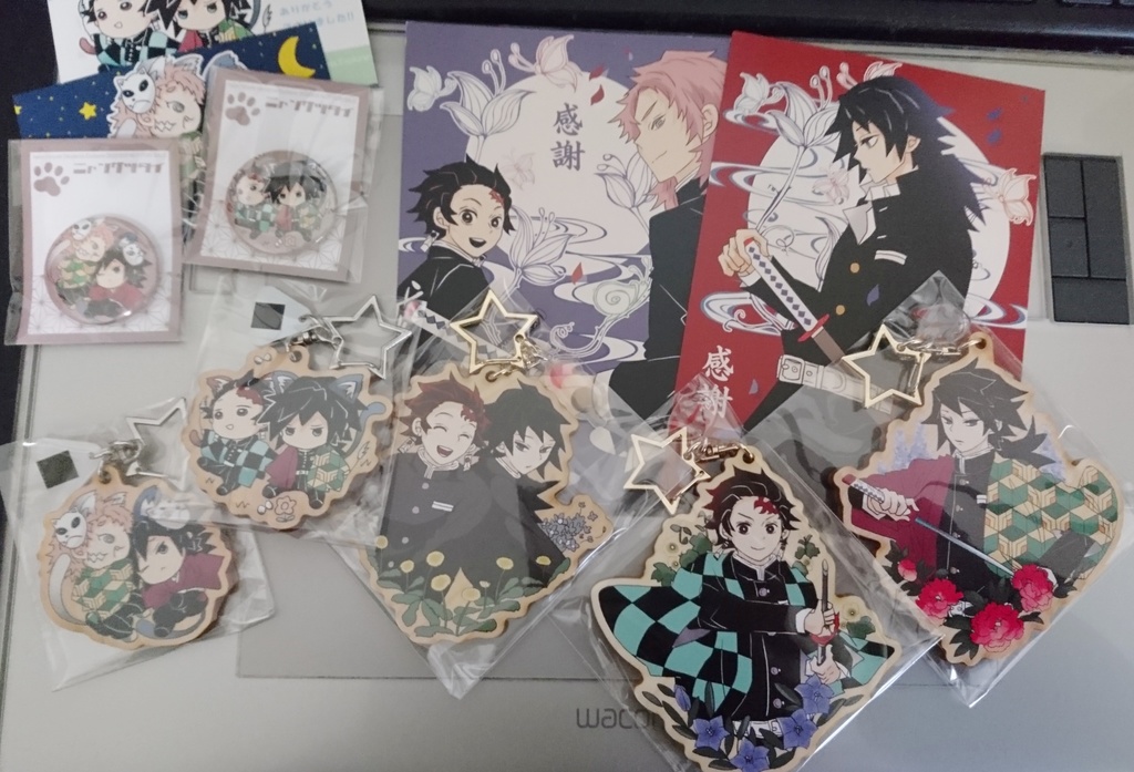 義勇さんたちのウッドキーホルダー