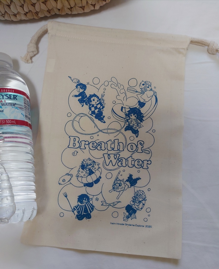 義勇さんたちの水の呼吸コットンきんちゃく&グリッター缶バッヂセット