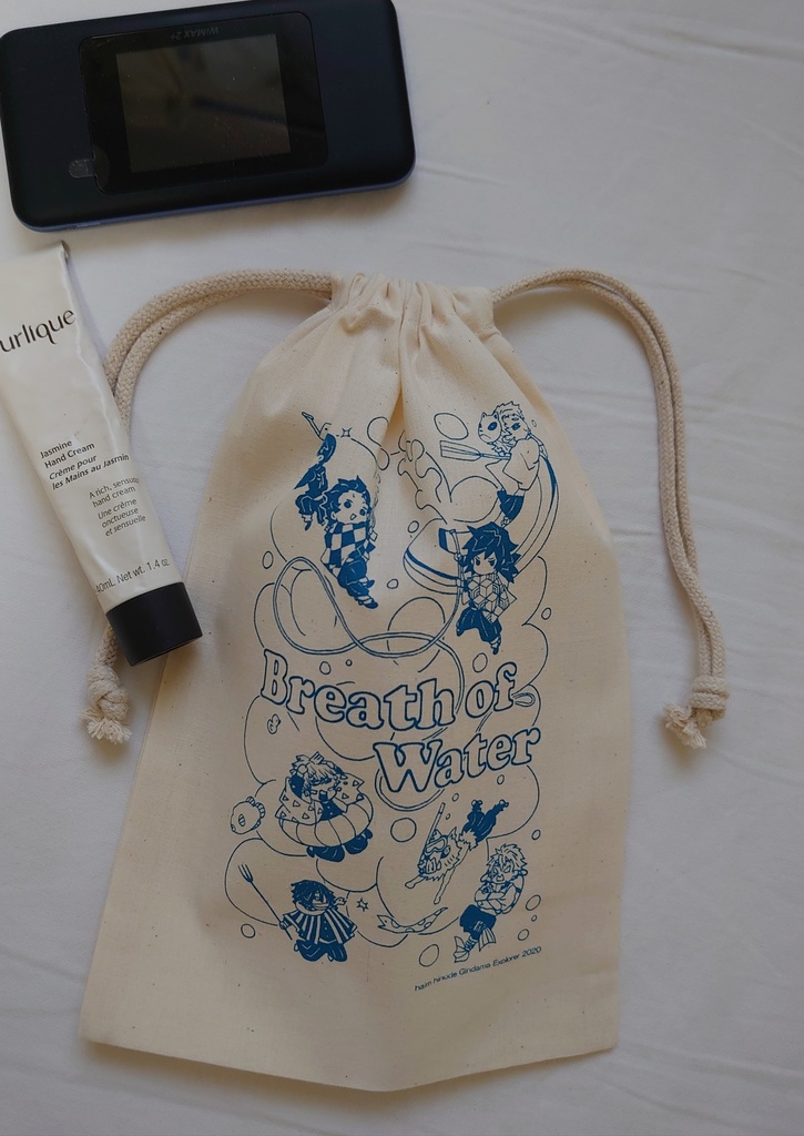 義勇さんたちの水の呼吸コットンきんちゃく&グリッター缶バッヂセット