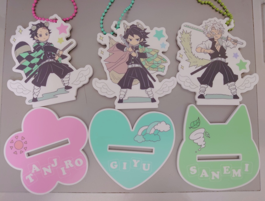 義勇さんたちのゆめかわ白アクスタ・ゆるチャーム・キャンディ袋キーホルダー