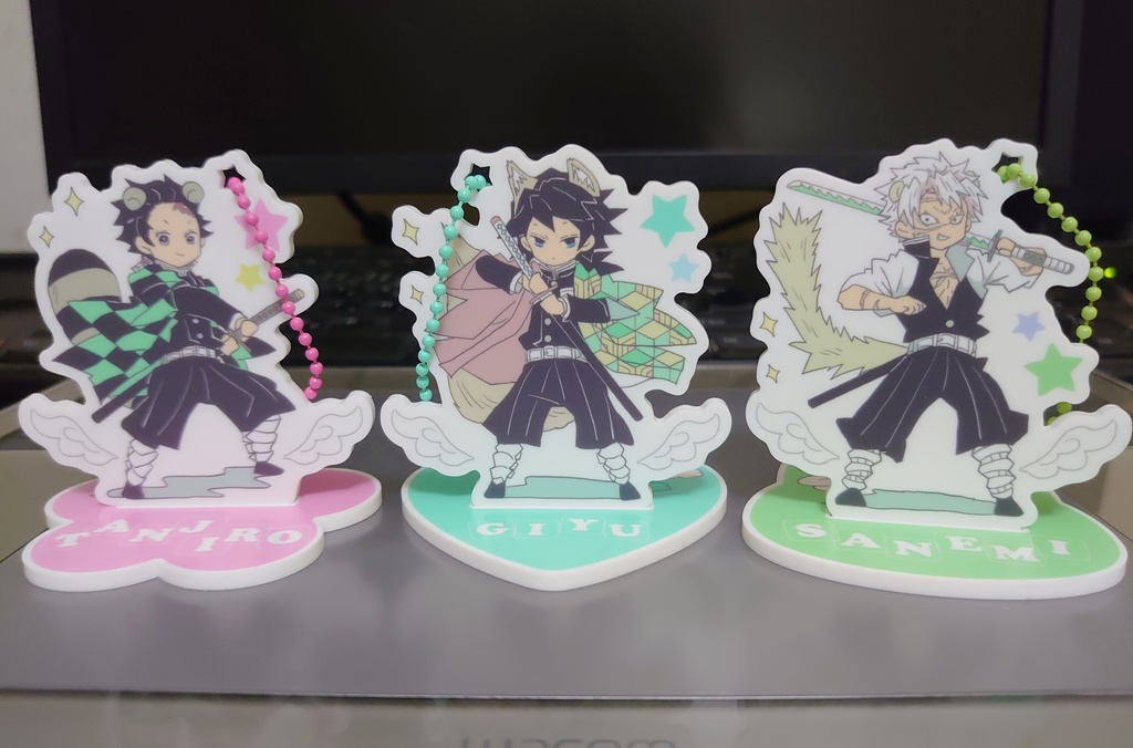 義勇さんたちのゆめかわ白アクスタ・ゆるチャーム・キャンディ袋キーホルダー