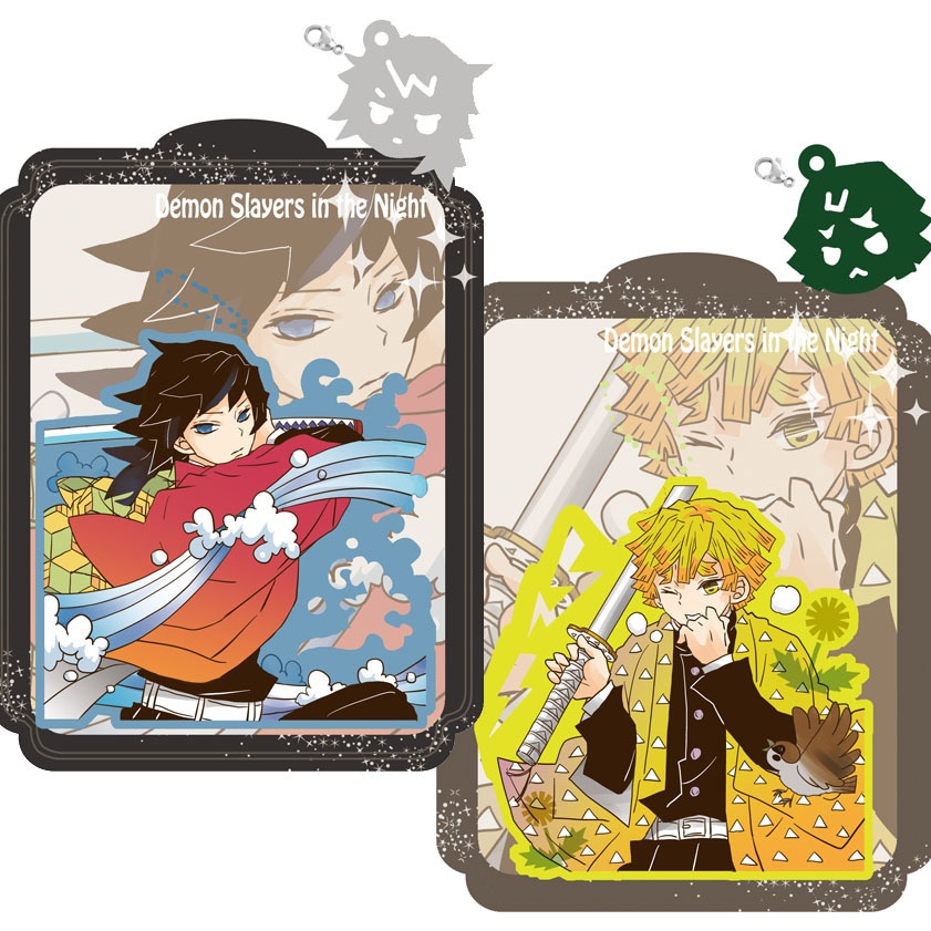 【追加】義勇さんの和風縁起物ウッドキーホルダーと夜のアクキー追加三種