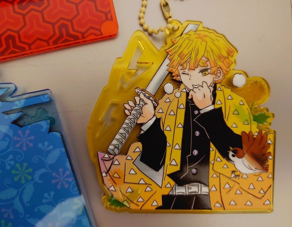 【追加】義勇さんの和風縁起物ウッドキーホルダーと夜のアクキー追加三種