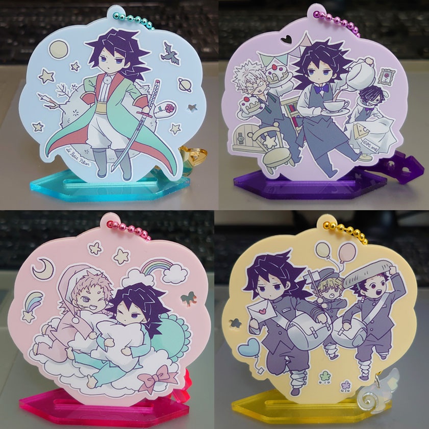 【追加】義勇さんたちのゆめかわパステルアクキーとごはんおいしいゆるチャーム