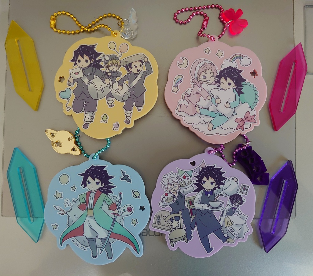 【追加】義勇さんたちのゆめかわパステルアクキーとごはんおいしいゆるチャーム