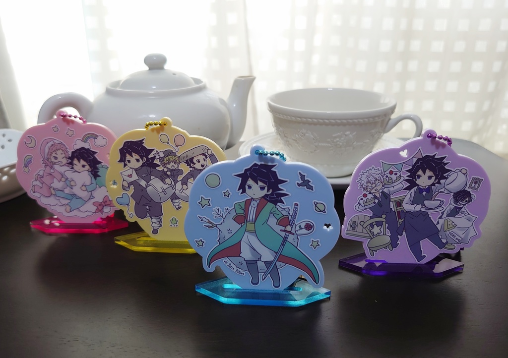 【追加】義勇さんたちのゆめかわパステルアクキーとごはんおいしいゆるチャーム