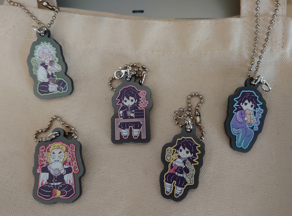 【追加】義勇さんたちのゆめかわパステルアクキーとごはんおいしいゆるチャーム