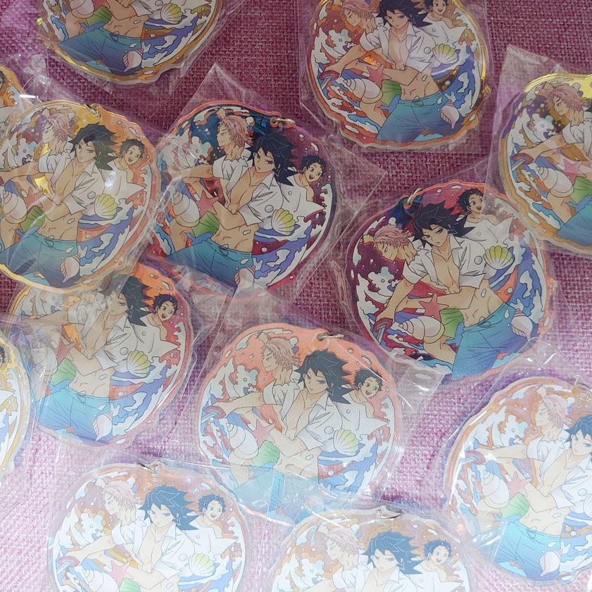 【追加】義勇さんたちの海の呼吸アクキーとグリッターポーチ