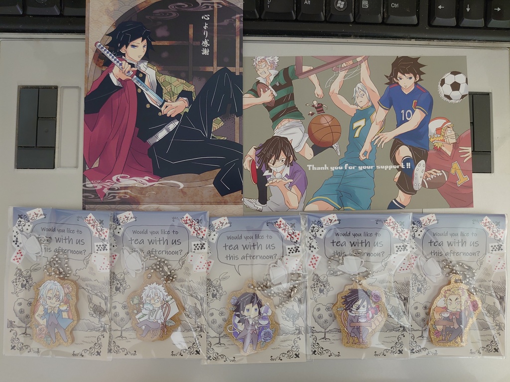 義勇さんたちの本格英国式アフタヌーンティゴールドチャームとトート・きんちゃく