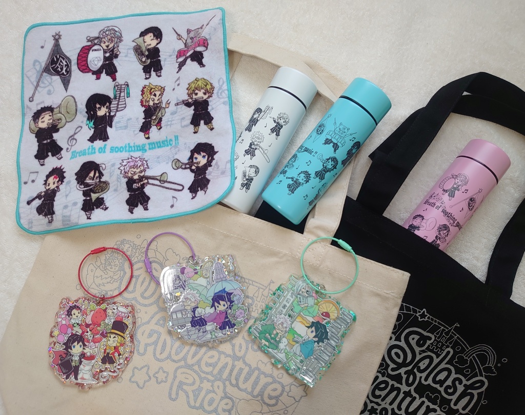 義勇さんたちの大正レトロソーダワイヤーチェーンと癒しのメロディの呼吸ハンドタオル