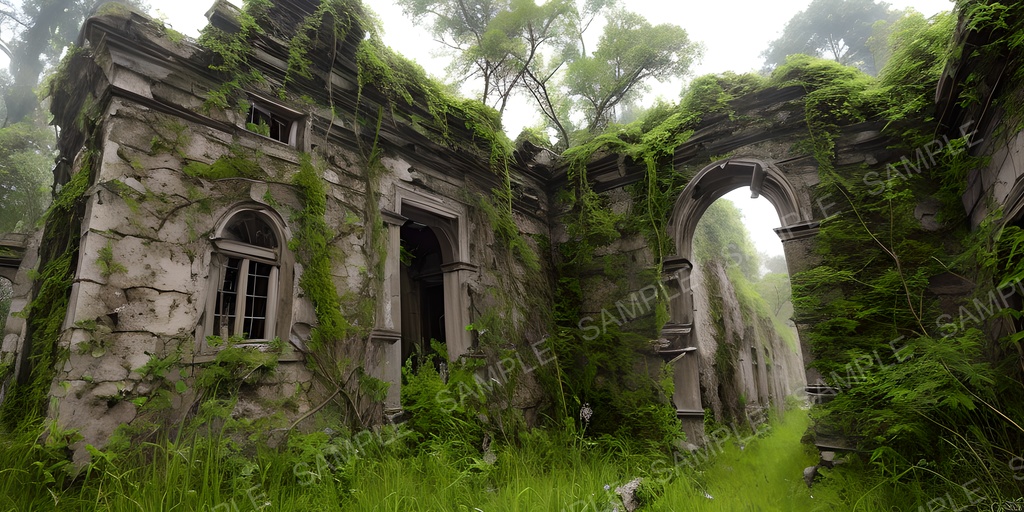 【2K背景素材】ダークファンタジー 朽ちた遺跡|10枚セット