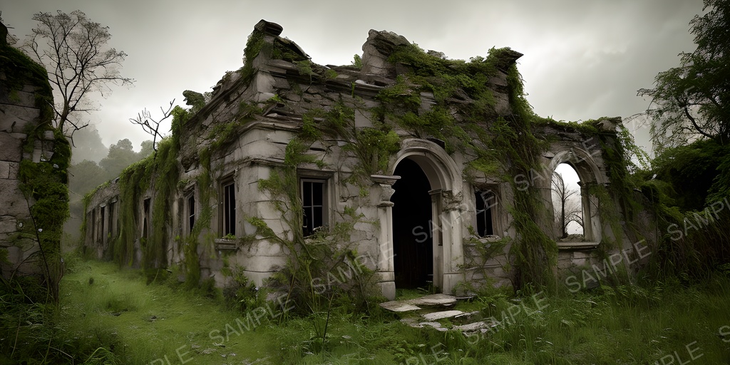 【2K背景素材】ダークファンタジー 朽ちた遺跡｜10枚セット