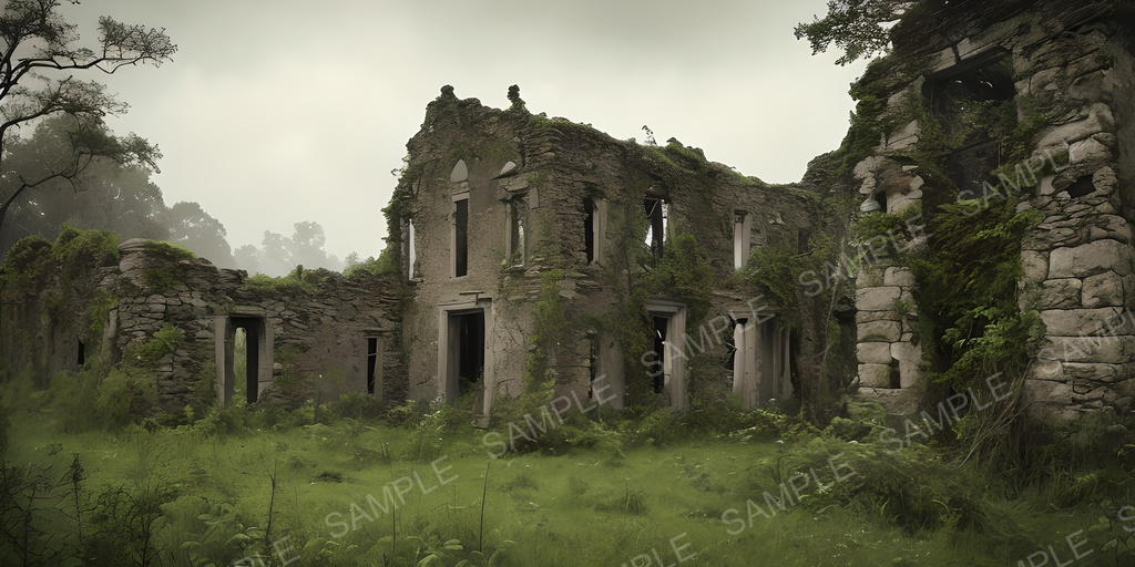 【2K背景素材】ダークファンタジー 朽ちた遺跡|10枚セット