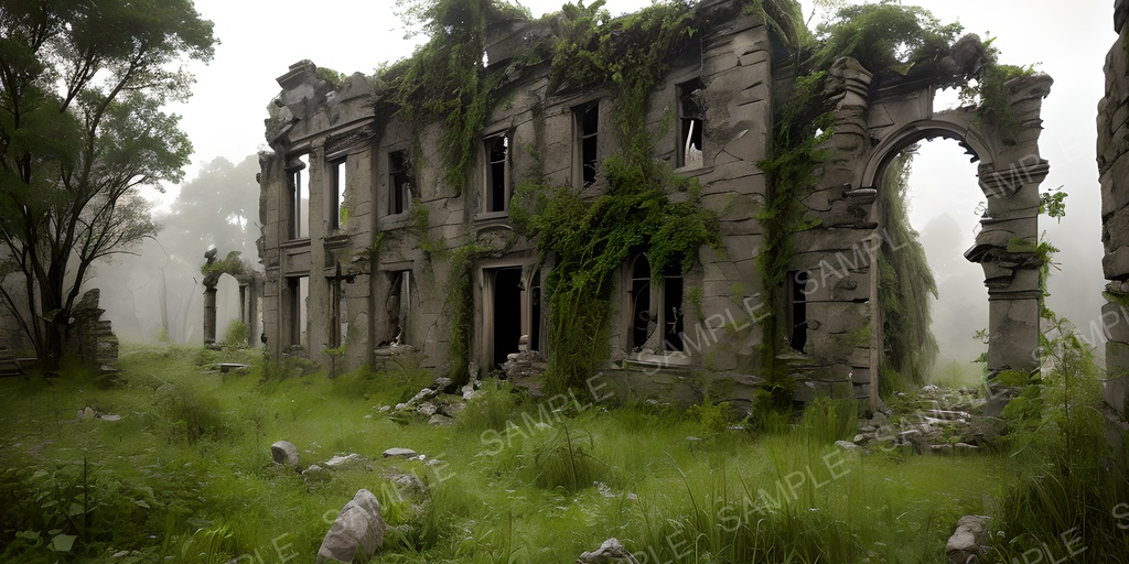 【2K背景素材】ダークファンタジー 朽ちた遺跡|10枚セット