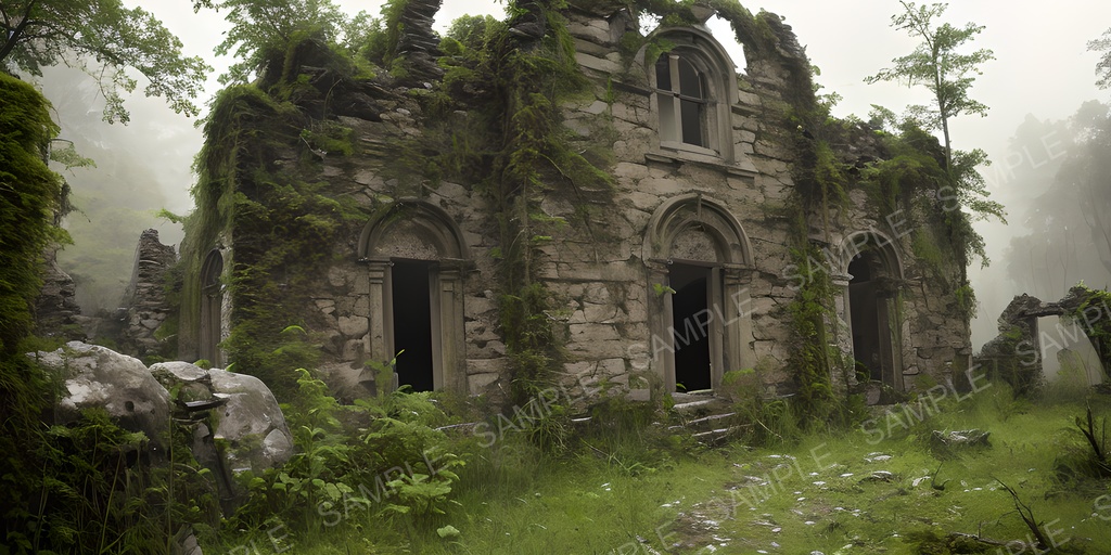 【2K背景素材】ダークファンタジー 朽ちた遺跡|10枚セット