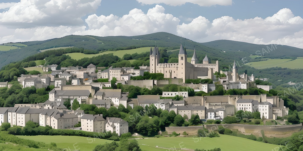 【2K背景素材】幻想谷の王都遠景|10枚セット